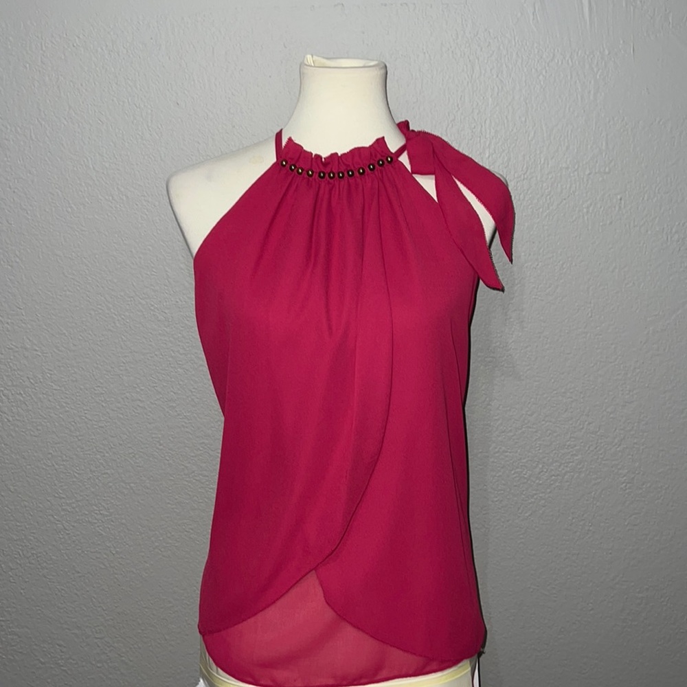 Halter neck silky top